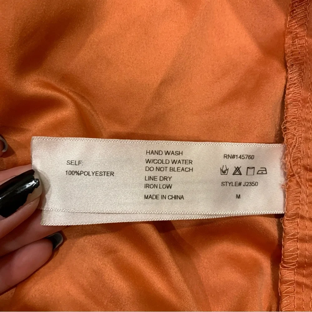 Orange peach zip up cropped hoodie